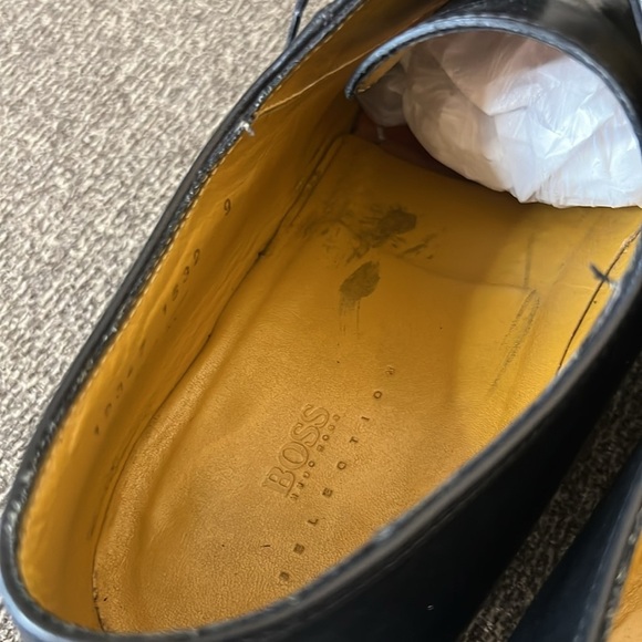 Boss Hugo Boss Mens Lace Up Wing Tip Oxford Black Leather Shoes 9 - Picture 8 of 15